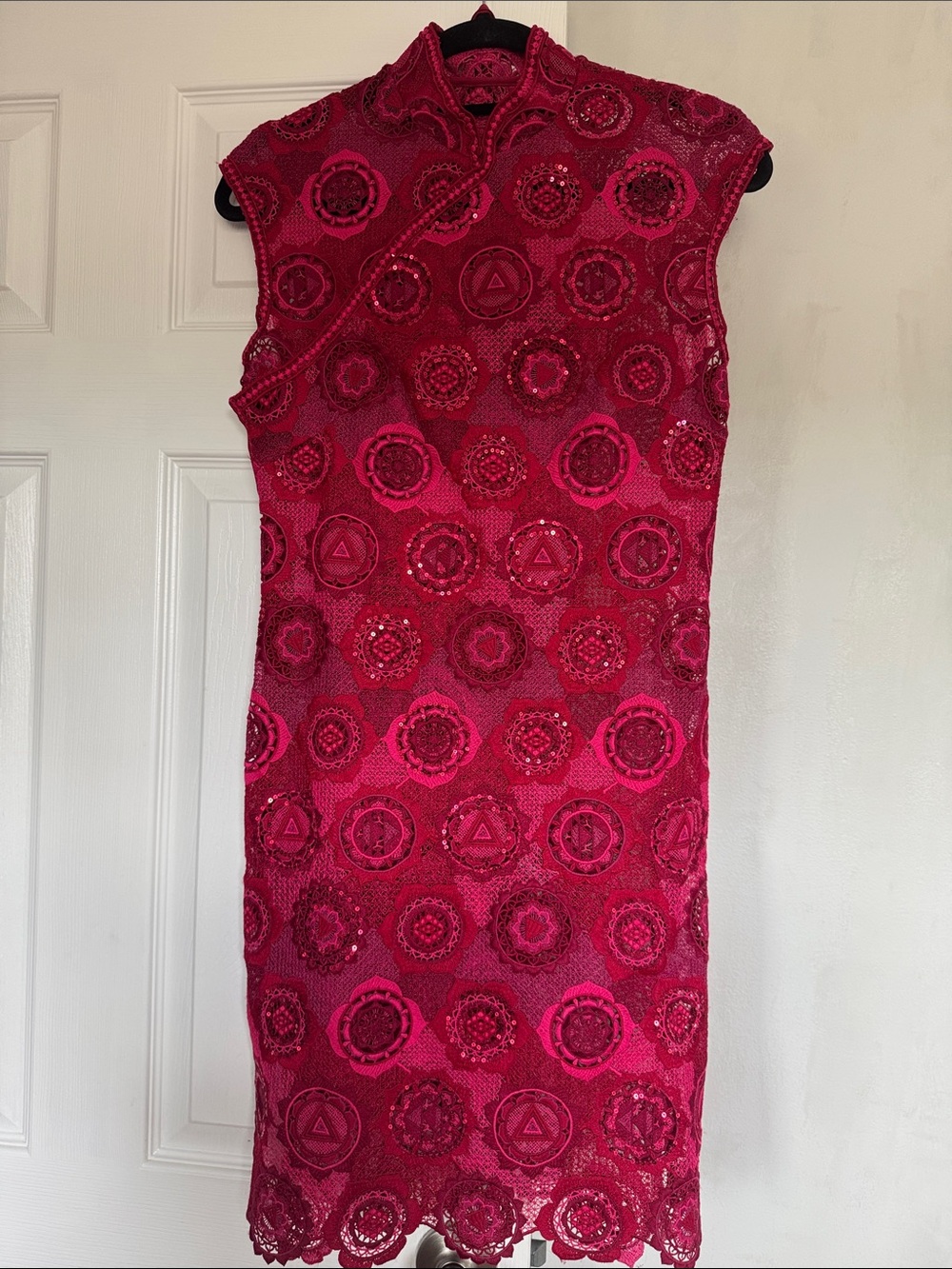 Vivienne Tam Fuchsia Lace Mini Dress